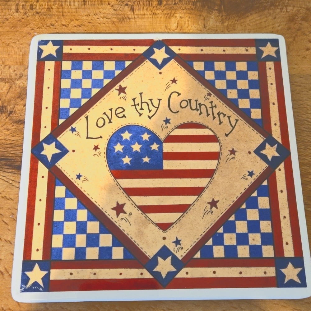 Vintage Patriotic Trivet or wall plaque.
